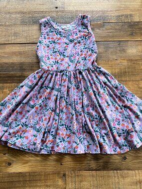 Dot Dot Smile Sleeveless Scoopneck Dress Lavender Floral 3/4